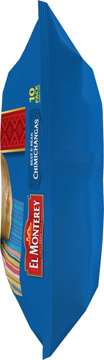 slide 4 of 7, El Monterey Chimichangas Beef Bean & Bean Family Pack, 10 ct; 40 oz