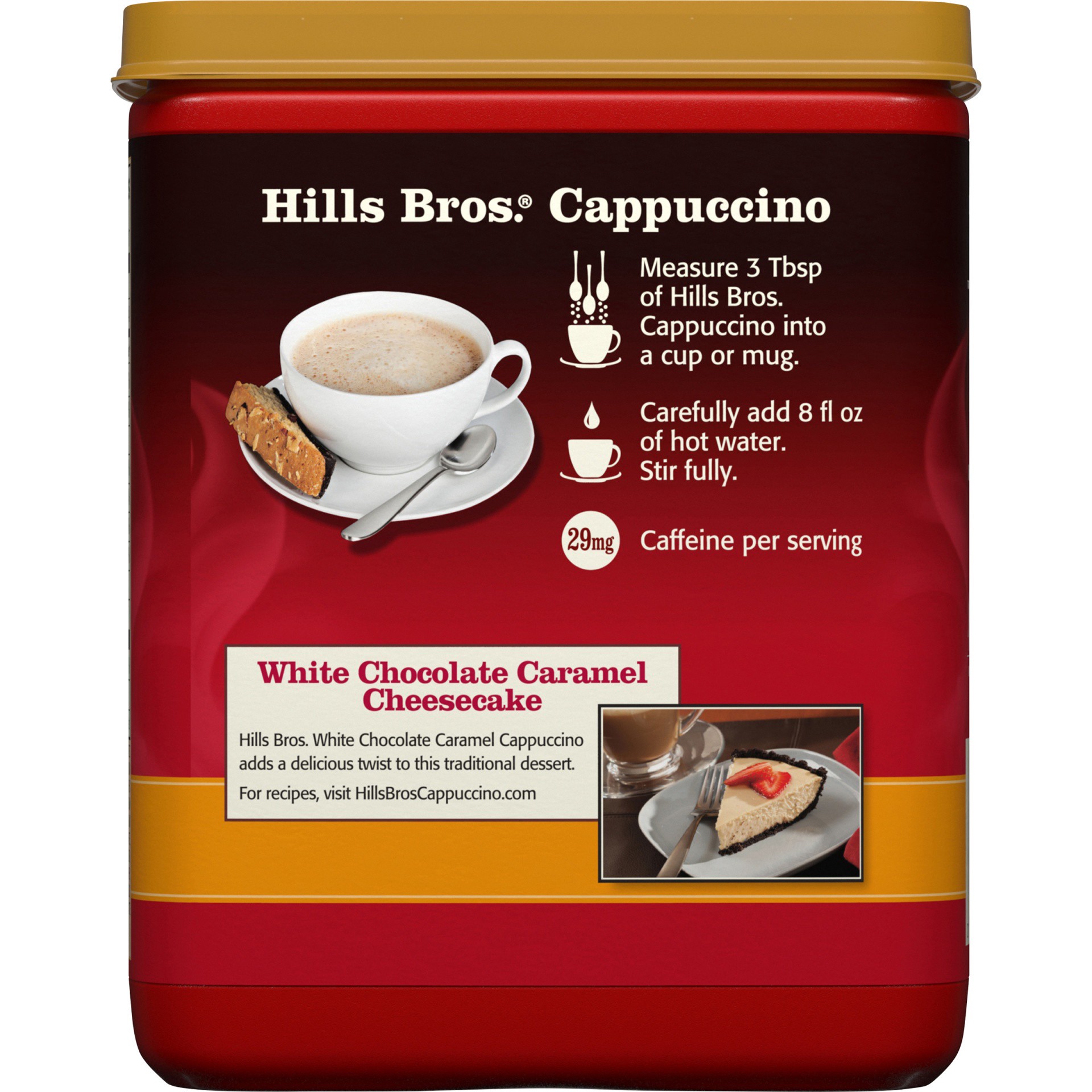 slide 6 of 8, Hills Bros. White Chocolate Caramel Cappuccino, 16 oz