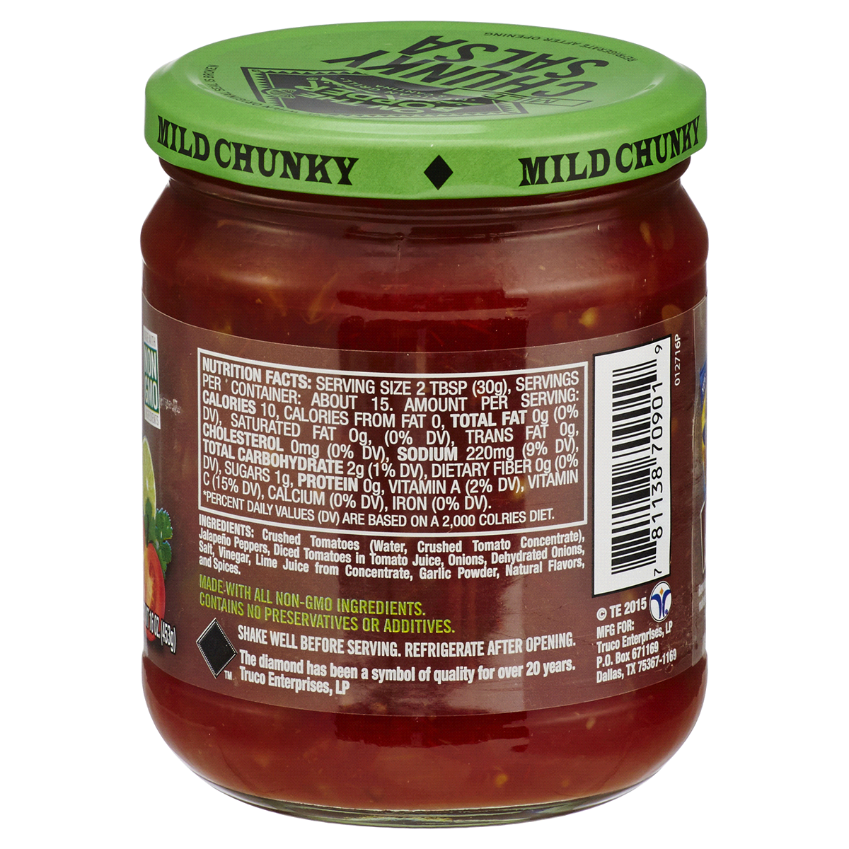 slide 2 of 2, On The Border 16 oz OTB Chunky Mild Salsa, 16 oz