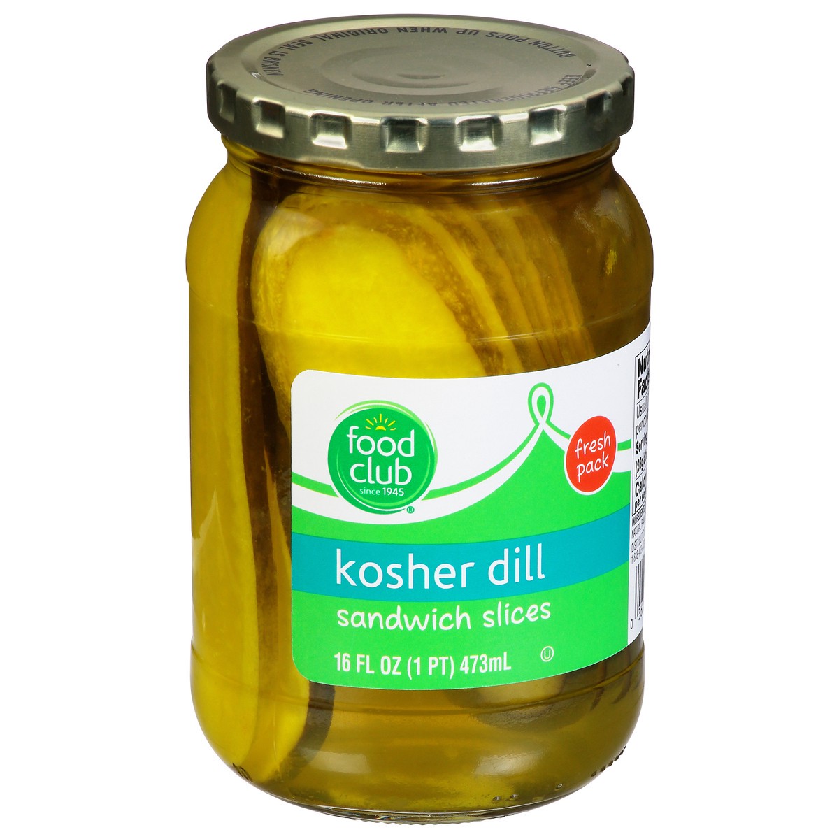 slide 8 of 12, Food Club Sandwich Slices Kosher Dill Pickles 16 fl oz, 16 fl oz