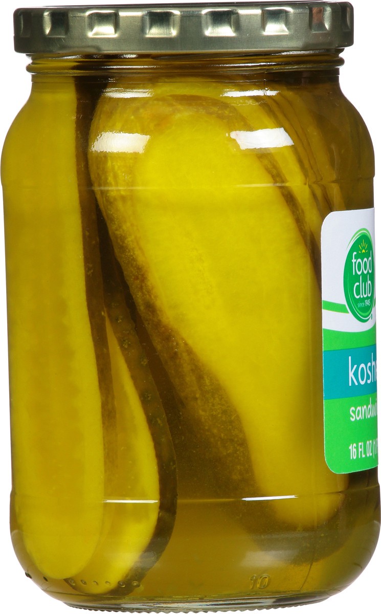 slide 4 of 12, Food Club Sandwich Slices Kosher Dill Pickles 16 fl oz, 16 fl oz