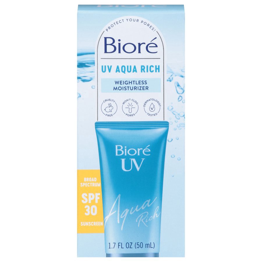 slide 1 of 1, Biore UV Aqua Rich Moisturizer - SPF30, 1.7 oz