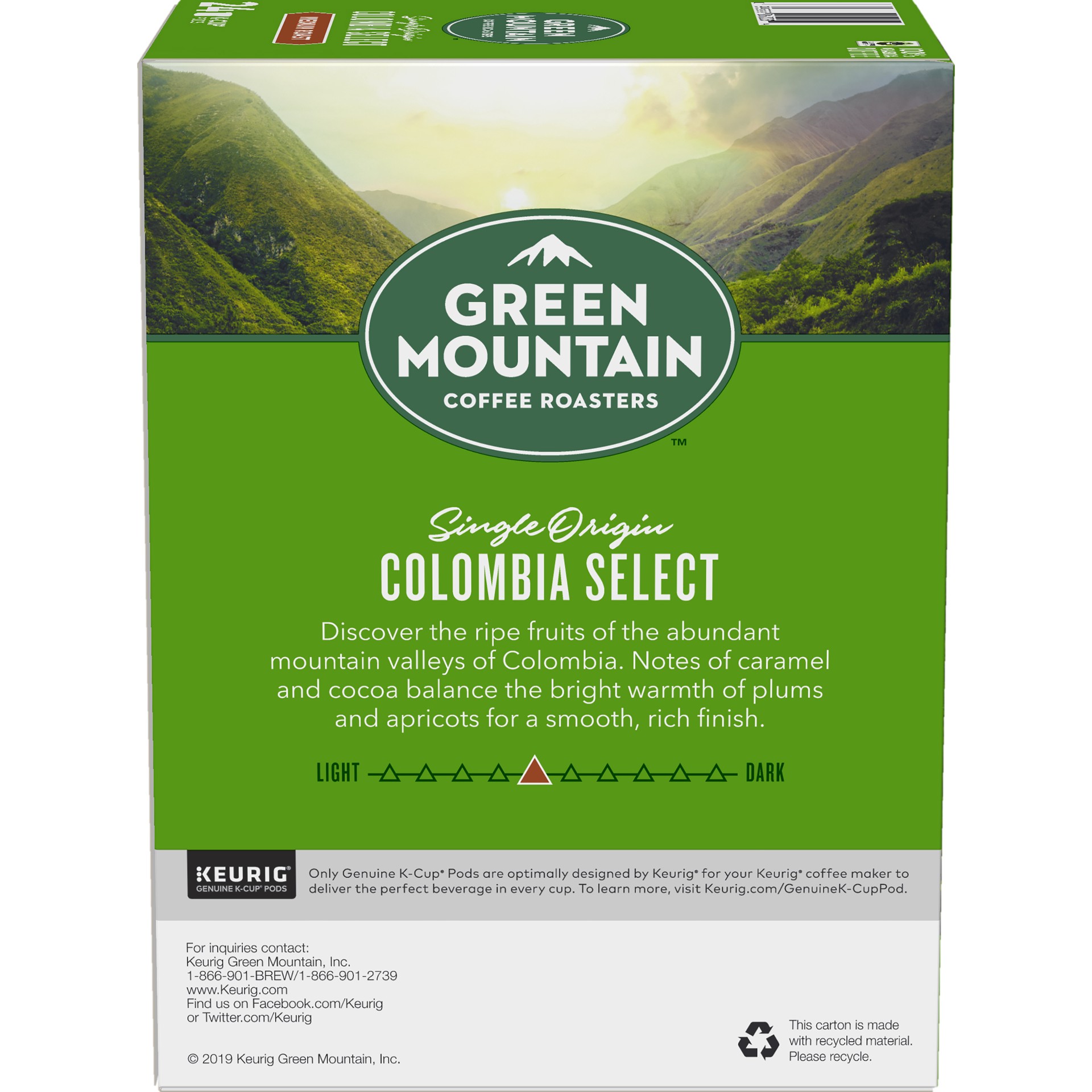 slide 3 of 5, Green Mountain Coffee Roasters Colombia Select Coffee, Keurig Single-Serve K-Cup Pods, Medium Roast Coffee, 24 Count, 24 ct