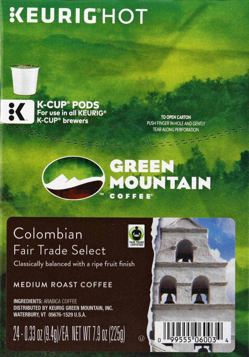 slide 1 of 5, Green Mountain Coffee Roasters Colombia Select Coffee, Keurig Single-Serve K-Cup Pods, Medium Roast Coffee, 24 Count, 24 ct