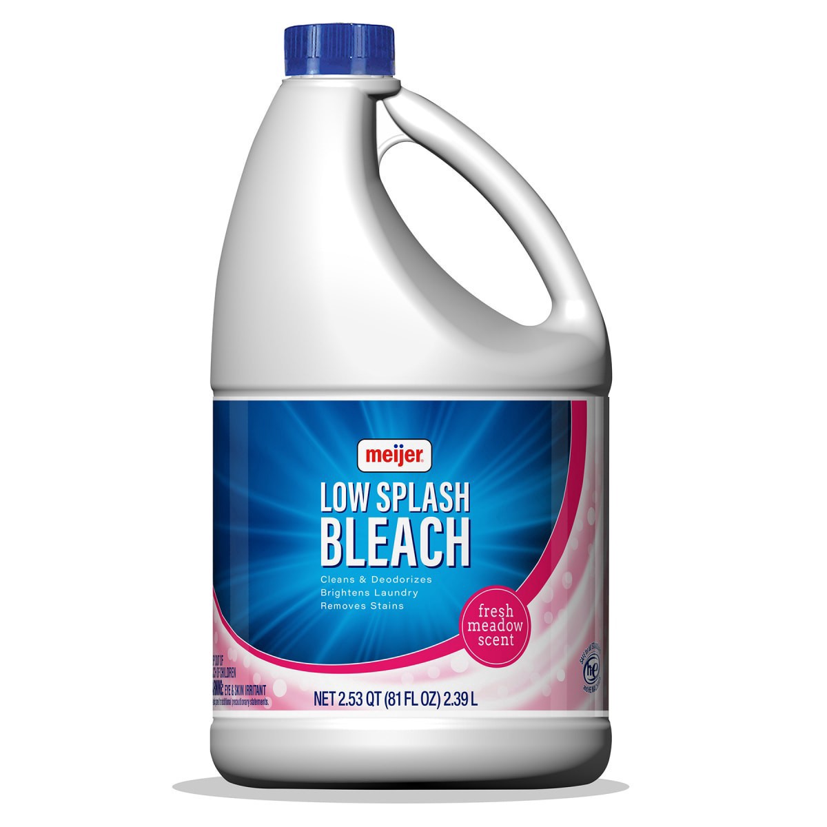 slide 1 of 13, Meijer Low Splash Bleach, Fresh Meadow Scent, 81 oz