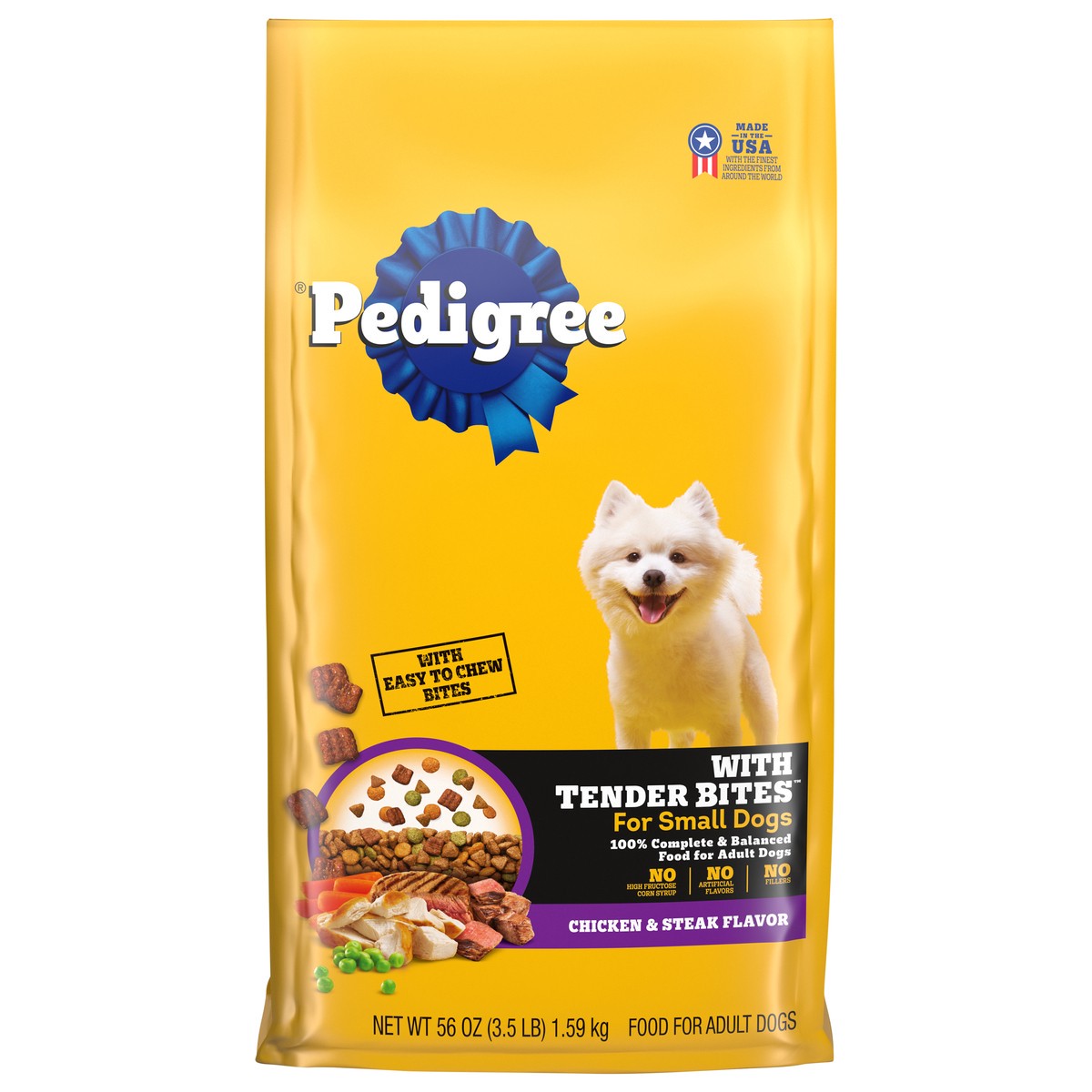 slide 1 of 5, Pedigree Small Dog with Tender Bites Chicken & Steak Flavor Dog Food 56 oz, 56 oz