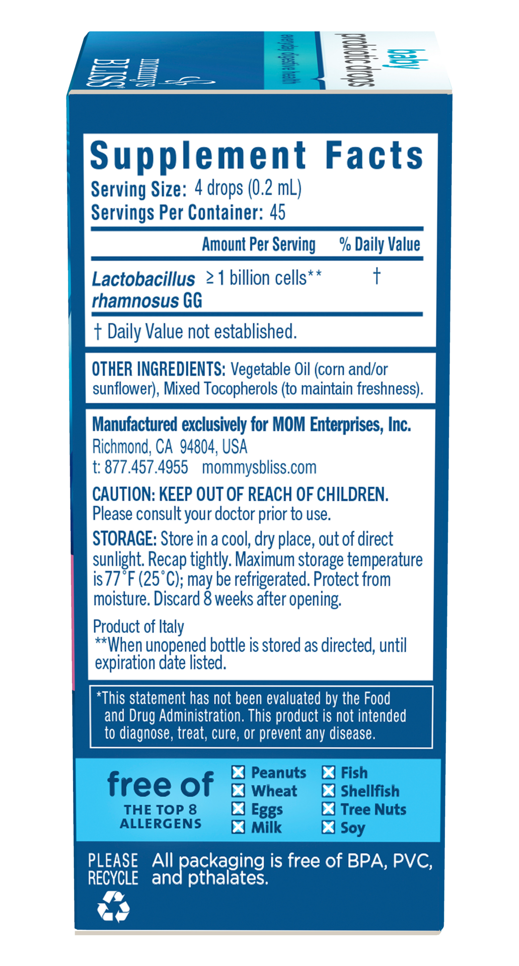 slide 4 of 4, Mommy's Bliss Probiotic Everyday, 0.34 fl oz