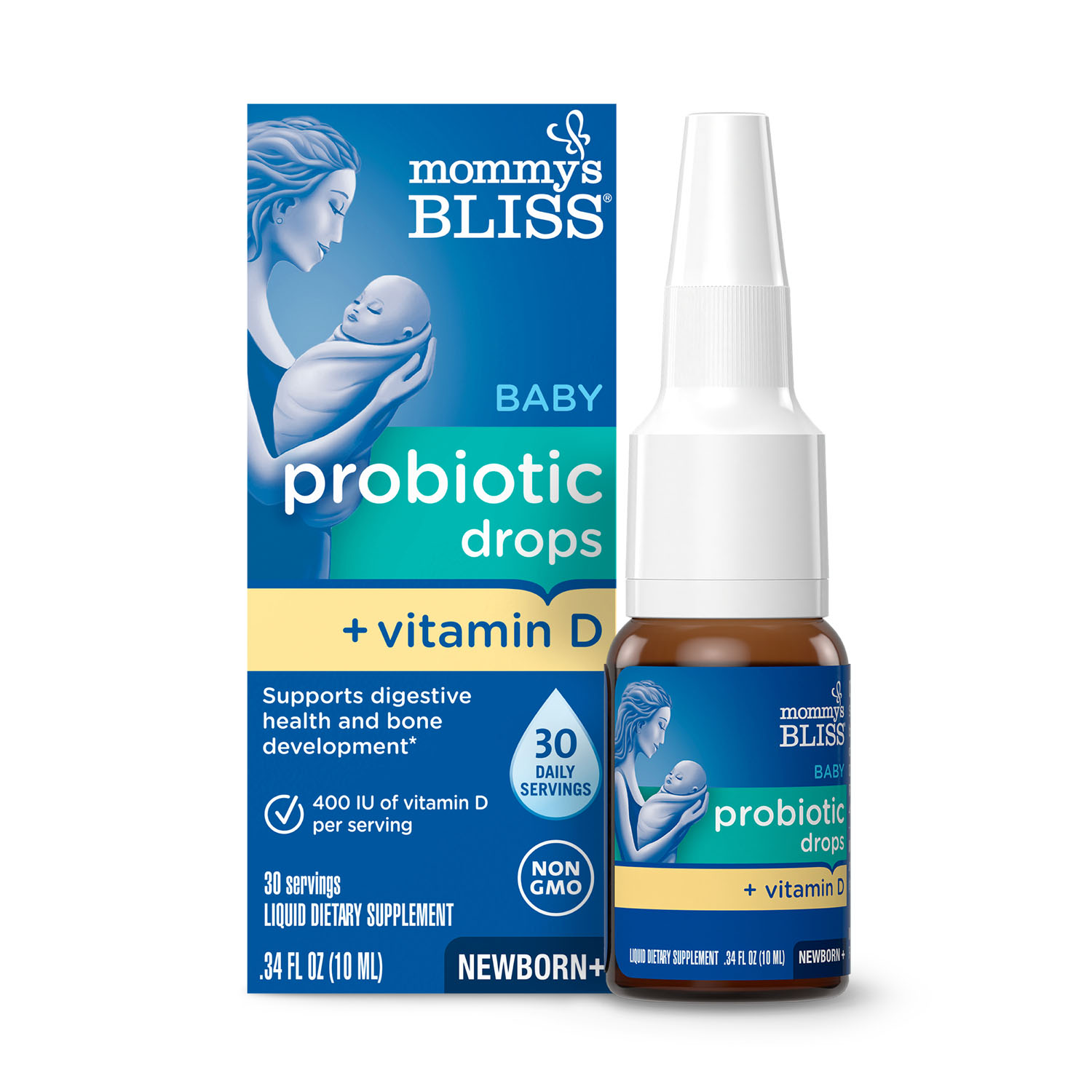 slide 1 of 4, Mommy's Bliss Probiotc Drops Vitamin D, 10 ml
