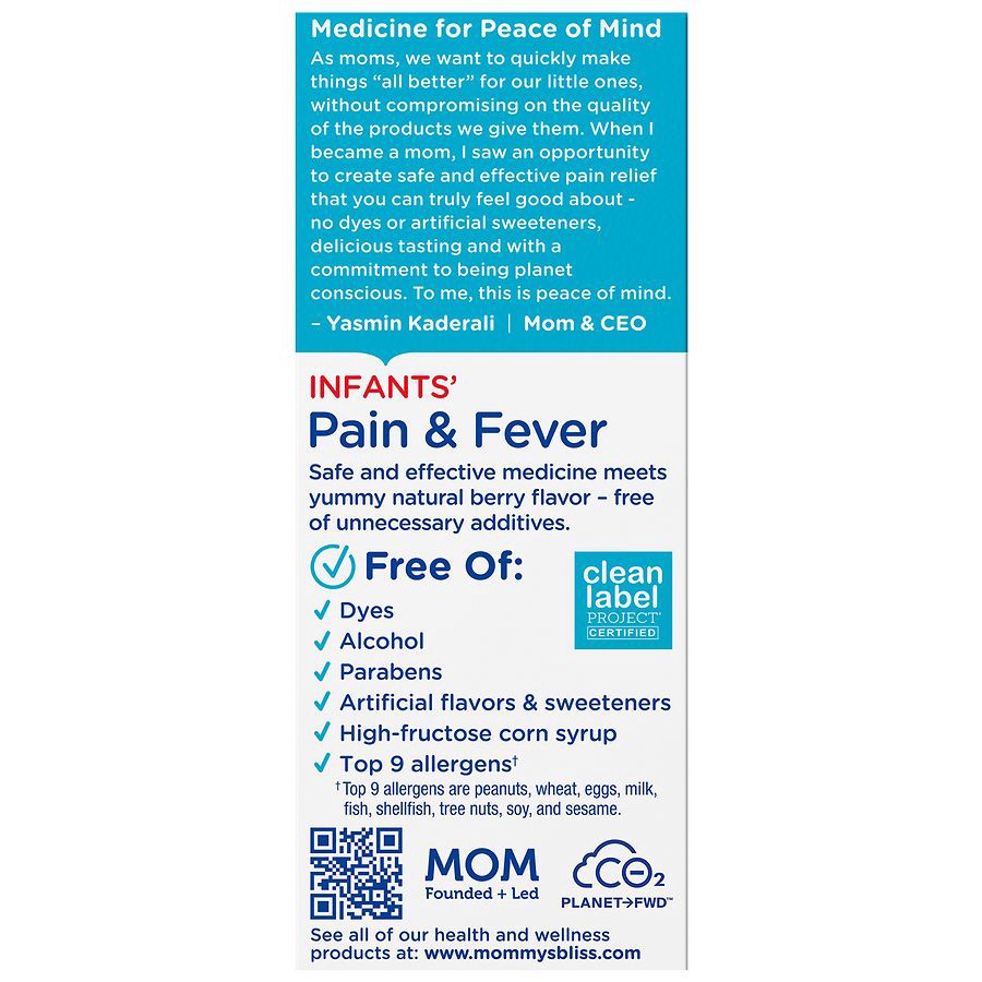 slide 4 of 5, Mommy's Bliss Infant Acetaminophen Mixed Berry, 2 fl oz