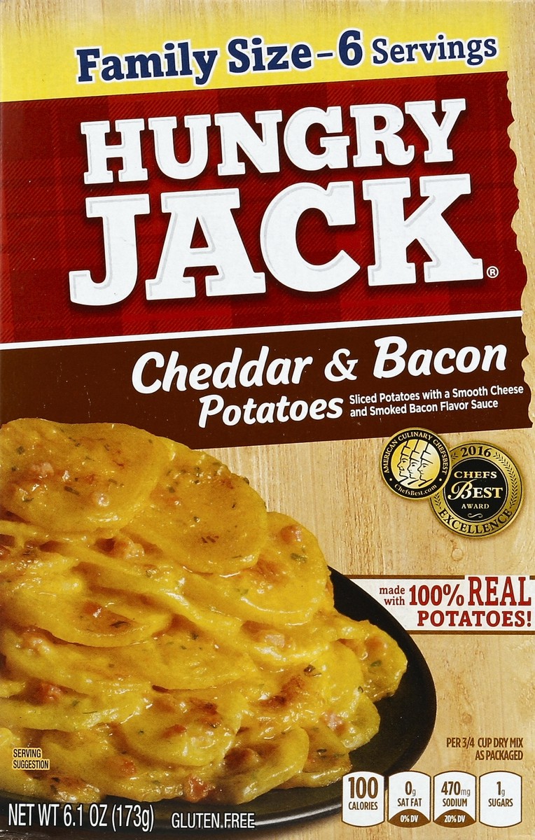 slide 3 of 6, Hungry Jack Cheddar & Bacon Potatoes, 6.1 oz