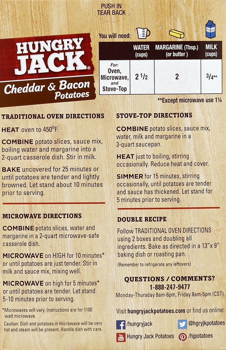 slide 5 of 6, Hungry Jack Cheddar & Bacon Potatoes, 6.1 oz