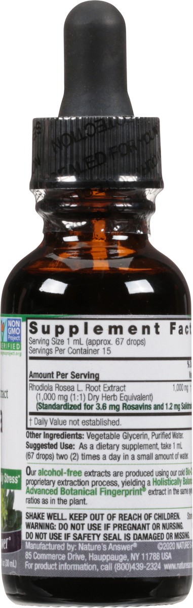 slide 7 of 14, Nature's Answer Rhodiola Root Standardized Fluid Extract 1 fl oz, 1 fl oz
