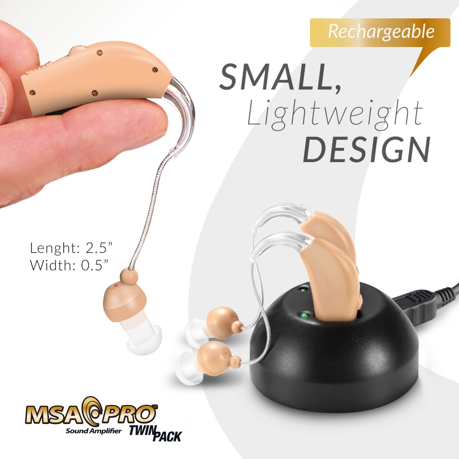 slide 2 of 6, NON BRAND Msa Sound Amplifier Twin Pack, 2 ct