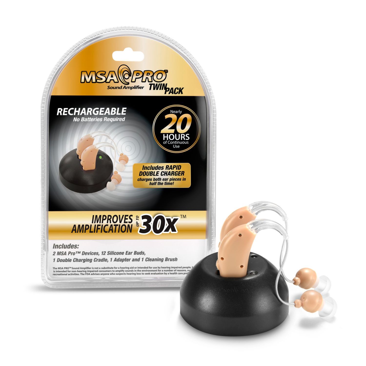 slide 3 of 6, NON BRAND Msa Sound Amplifier Twin Pack, 2 ct