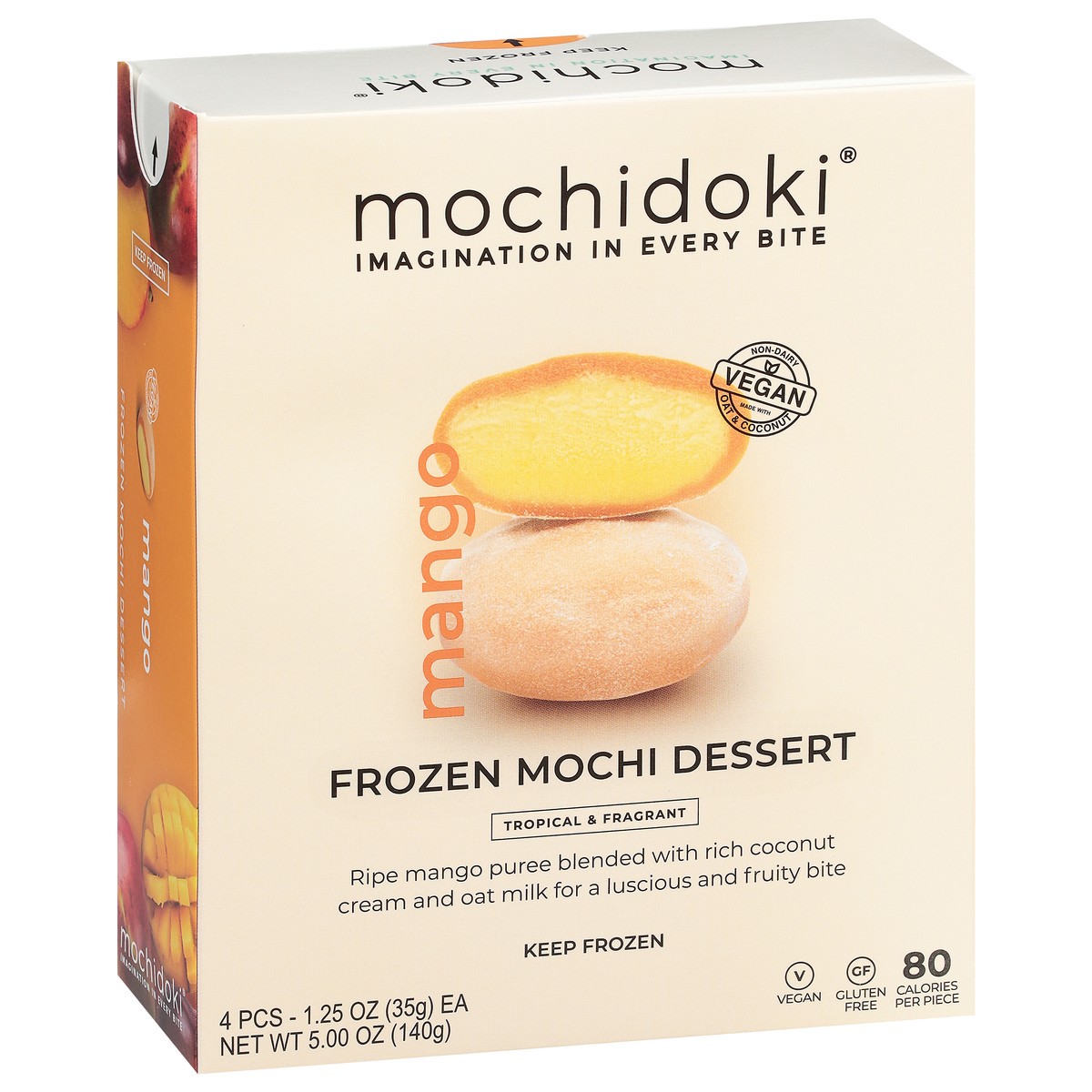 slide 5 of 9, Mochidoki Mango Frozen Mochi Dessert 4 - 1.25 oz Packs, 4 ct