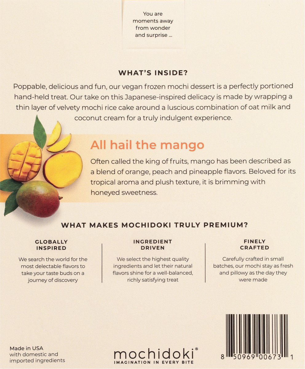 slide 3 of 9, Mochidoki Mango Frozen Mochi Dessert 4 - 1.25 oz Packs, 4 ct