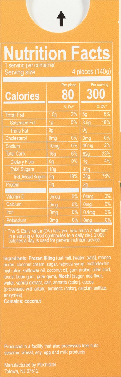 slide 2 of 9, Mochidoki Mango Frozen Mochi Dessert 4 - 1.25 oz Packs, 4 ct