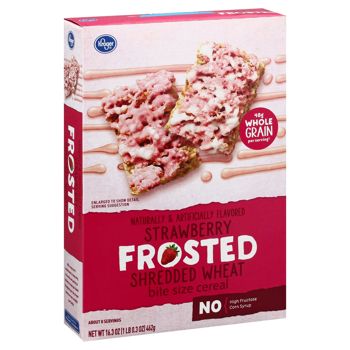 slide 9 of 10, Kroger Strawberry Cream Frosted Shredded Wheat, 16.3 oz