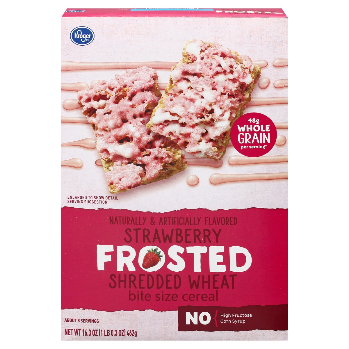 slide 1 of 10, Kroger Strawberry Cream Frosted Shredded Wheat, 16.3 oz