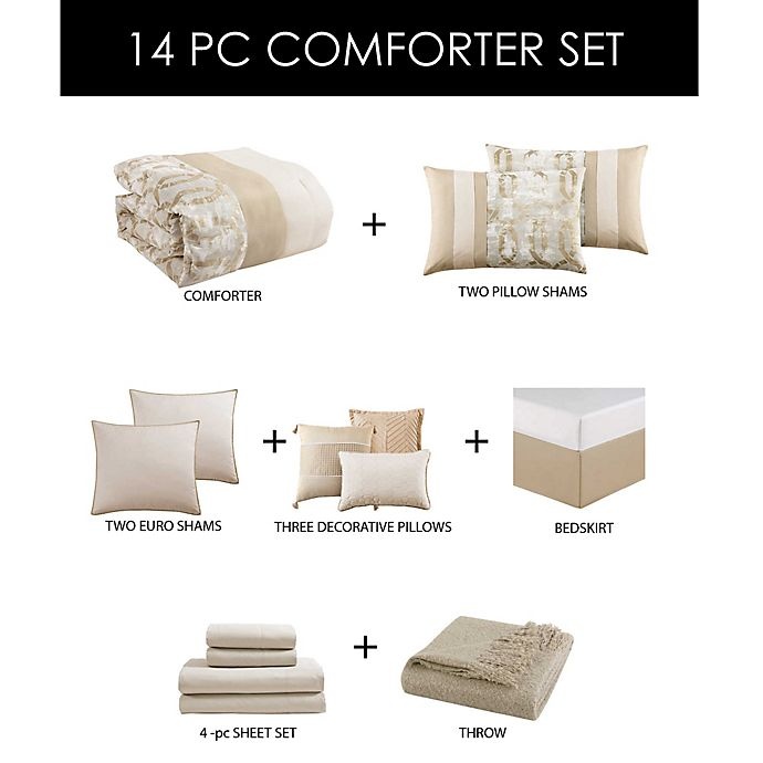 slide 2 of 9, Belmont Jacquard Queen Comforter Set, 14 ct