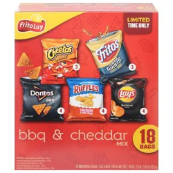 Frito Lay Bbq Cheddar Variety Pack - 18 Count