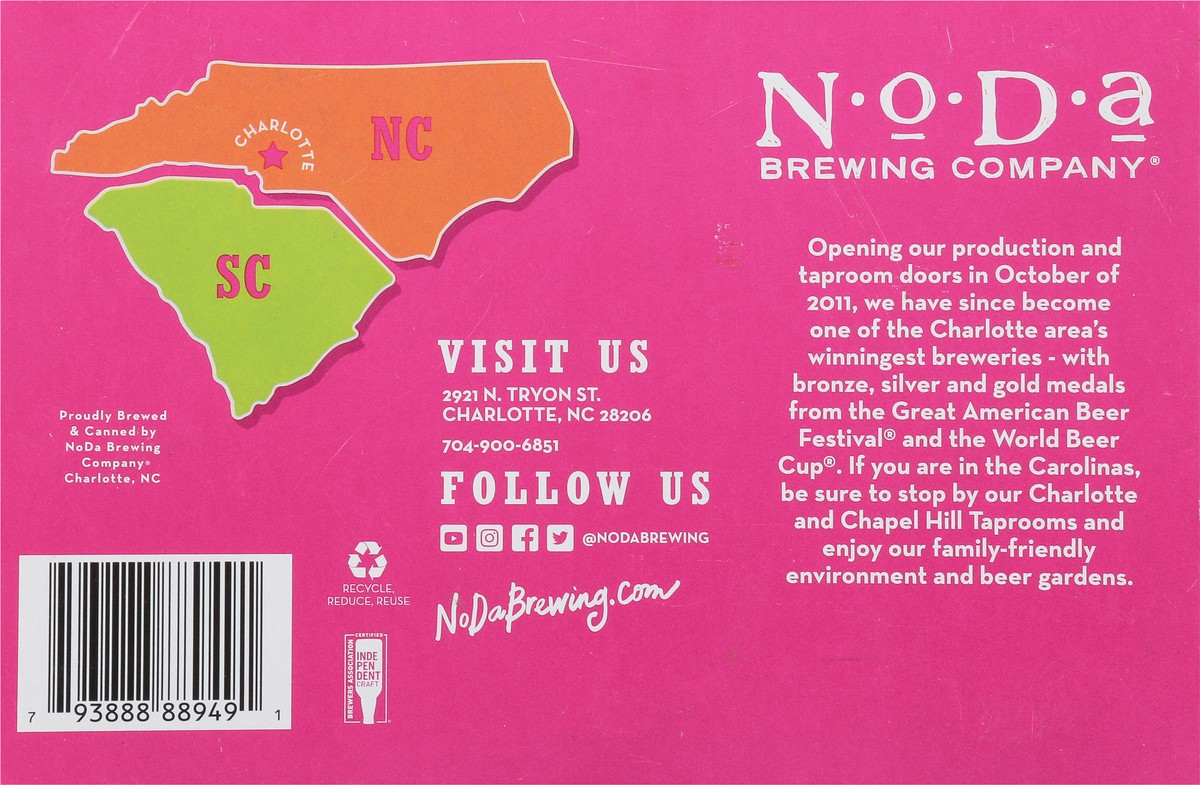 slide 6 of 9, NoDa Brewing Company Juicy IPA Lil Slurp Beer 6 - 12 fl oz Cans, 6 ct