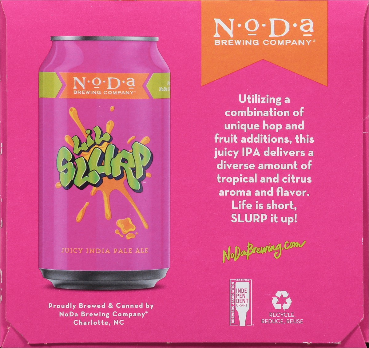 slide 3 of 9, NoDa Brewing Company Juicy IPA Lil Slurp Beer 6 - 12 fl oz Cans, 6 ct
