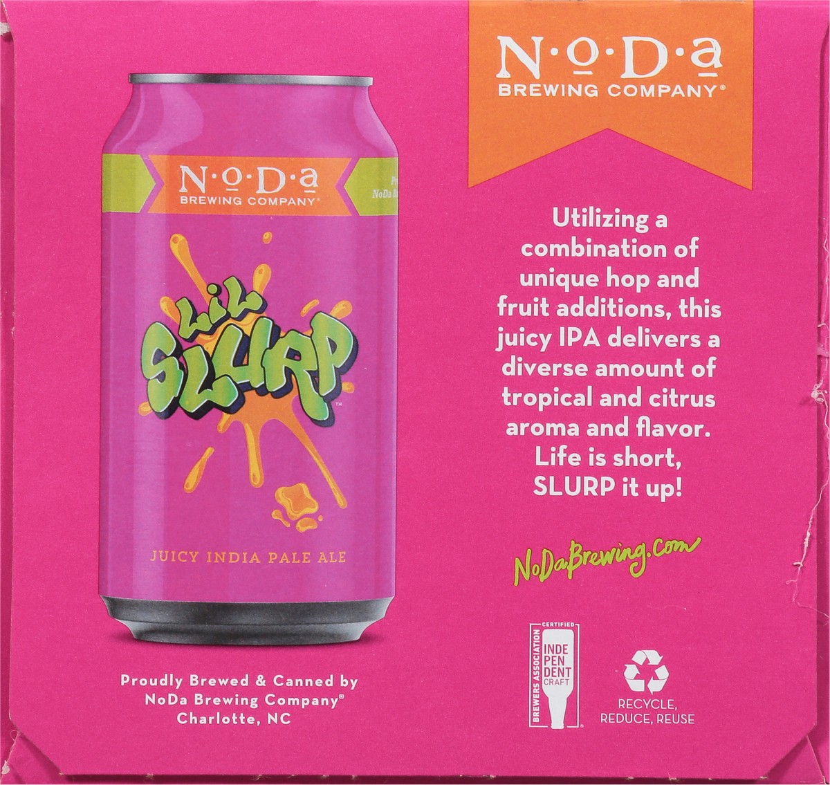 slide 5 of 9, NoDa Brewing Company Juicy IPA Lil Slurp Beer 6 - 12 fl oz Cans, 6 ct