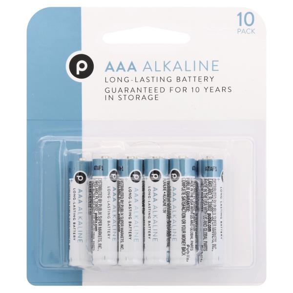 slide 1 of 1, Publix AAA Alkaline Batteries, 10 ct