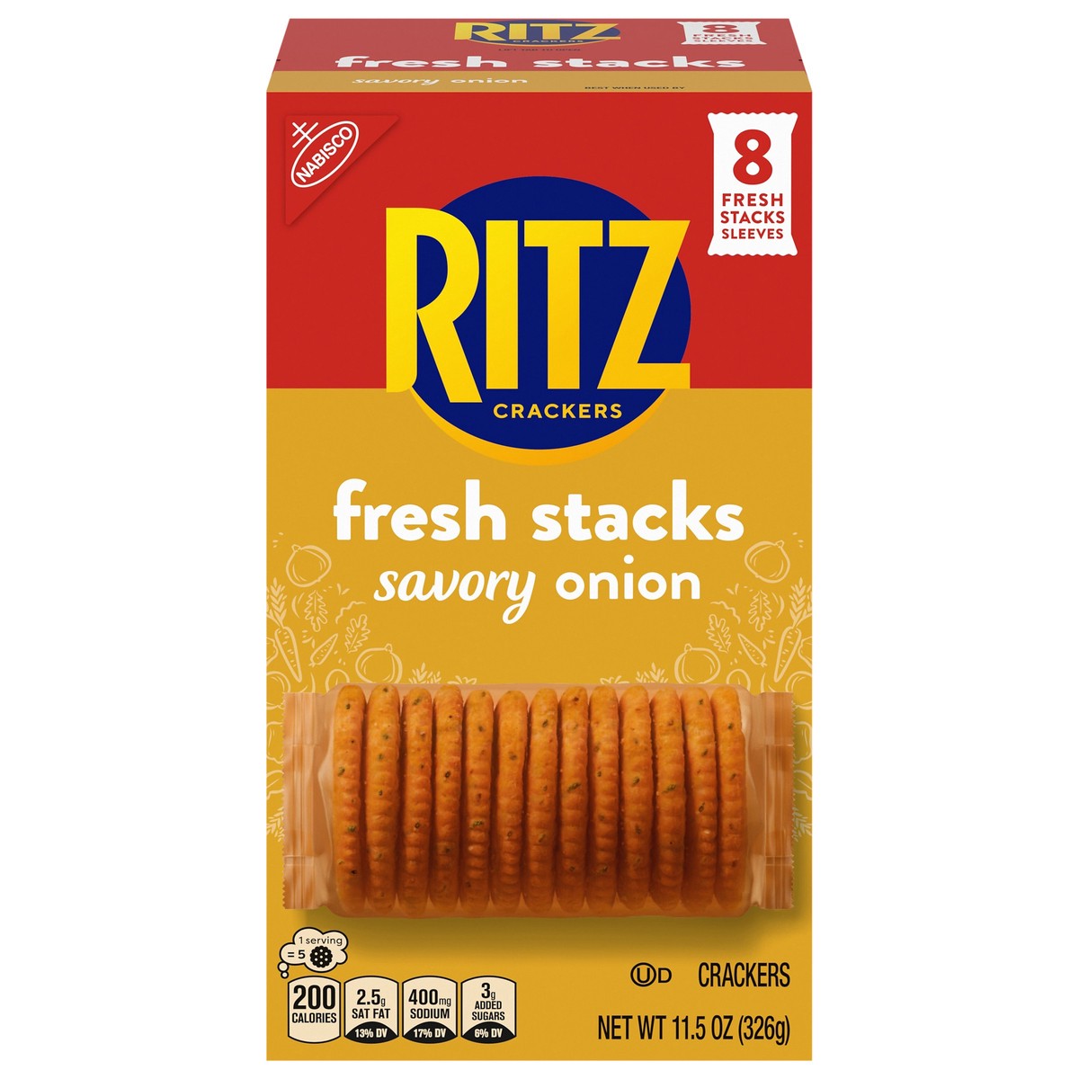 slide 1 of 15, Nabisco Ritz Crackers Fresh Stacks Savory Onion Flavor 8 Pack, 11.5 oz