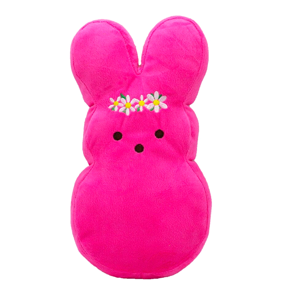 slide 1 of 1, Peeps Pink Flower Crown Plush Bunny Toy For Dogs, Large, LG