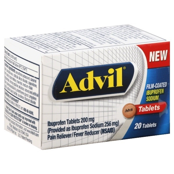 slide 1 of 1, Advil Ibuprofen Sodium Tablets for Pain Reliever Fever Reducer, 20 ct