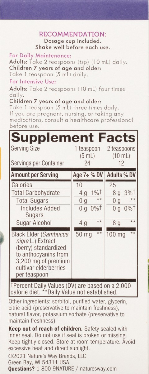 slide 6 of 9, Nature's Way Sambucus Zero Sugar Traditional Immune Syrup, 4 oz