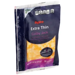 Hy-vee Colby Jack A Blend Of Colby And Monterey Jack Extra Thin Cheese Slices
