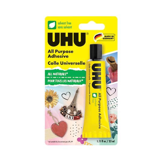 slide 1 of 3, Uhu Solvent Free All Purpose Adhesive, 1.11 fl oz