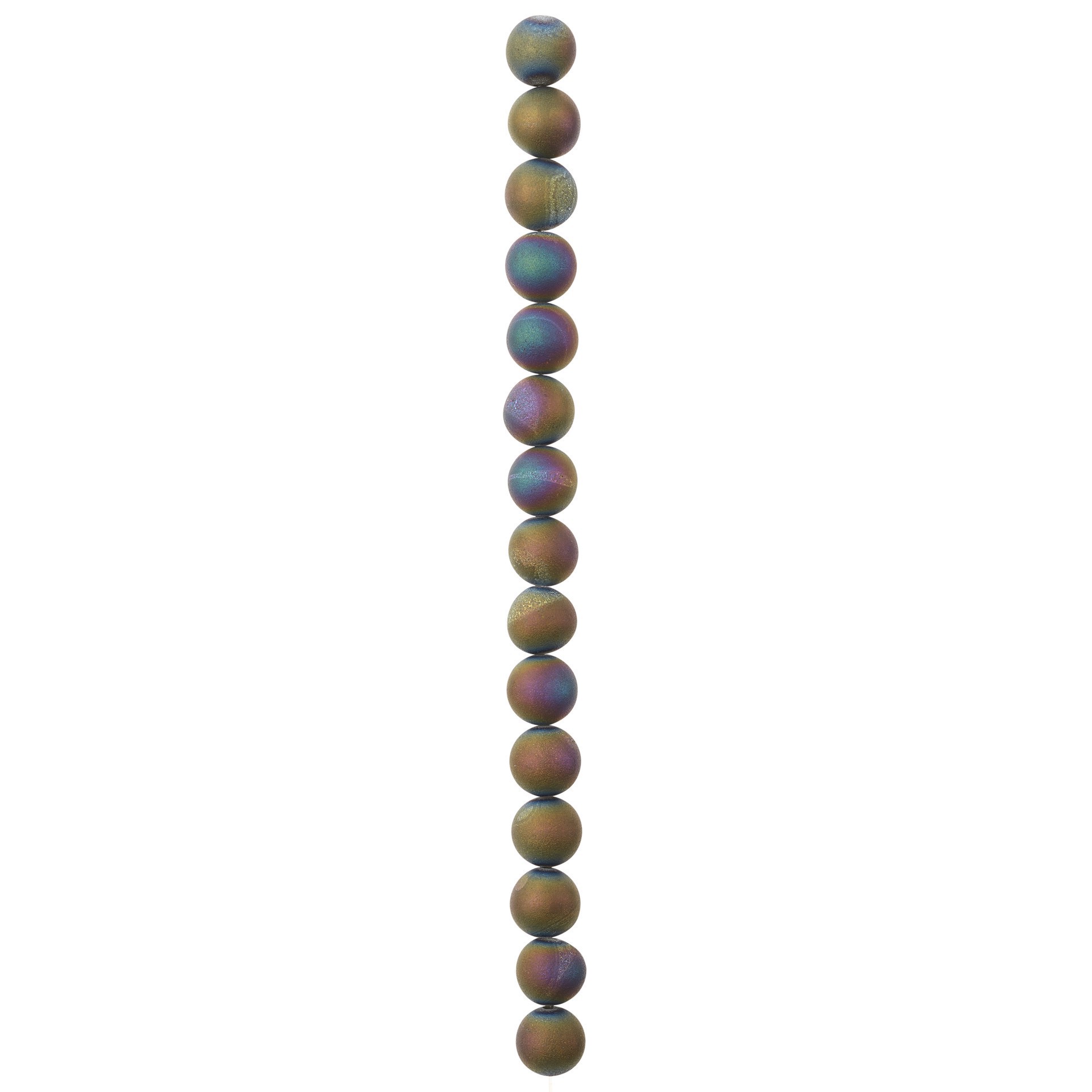 slide 3 of 3, Multicolored Druzy Agate Stone Beads, 10mm By Bead Landing, 10mm