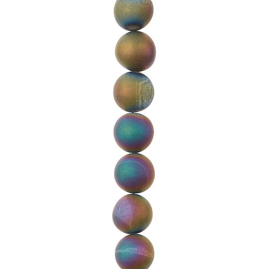 slide 1 of 3, Multicolored Druzy Agate Stone Beads, 10mm By Bead Landing, 10mm