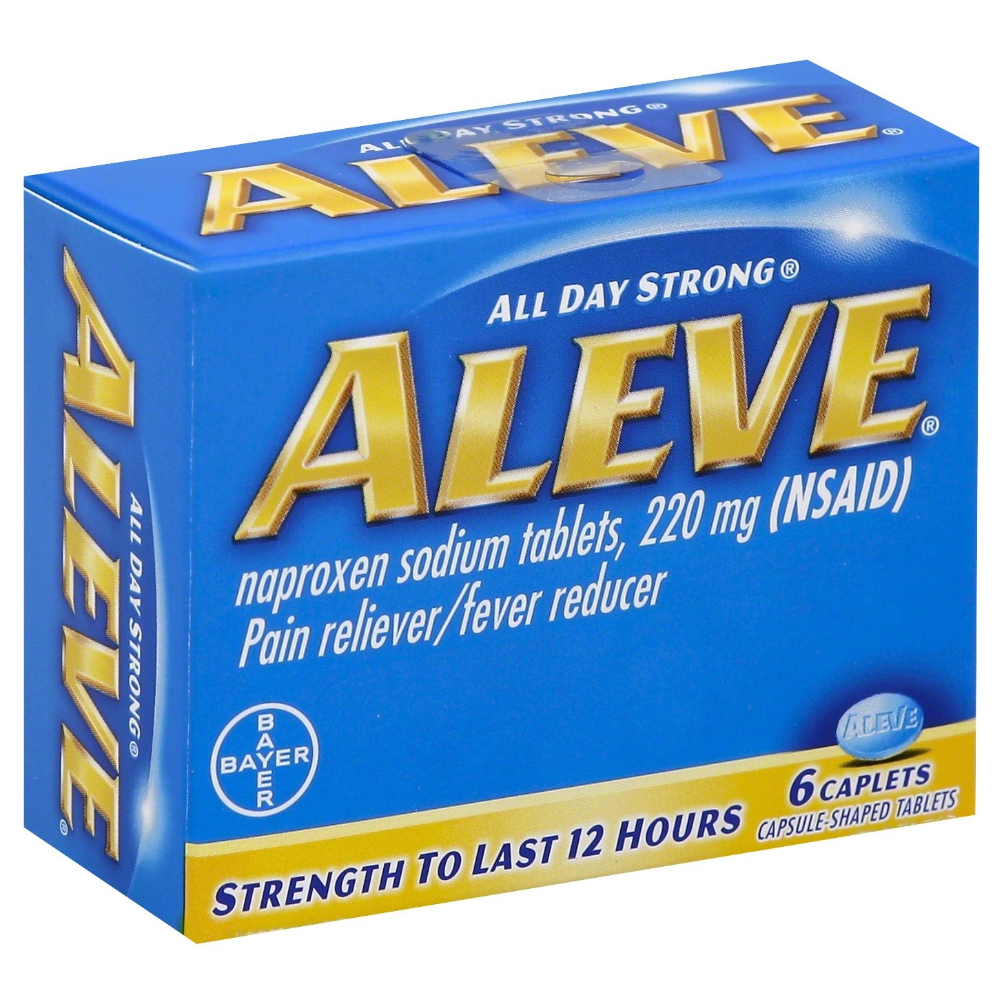 slide 1 of 1, Aleve Naproxen Pain Reliever Caplets Trial, 6 ct