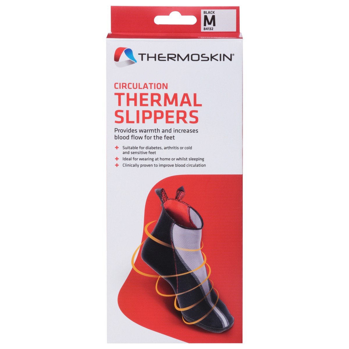 slide 3 of 4, Thermoskin Black M Thermal Slippers 1 ea, 1 ct