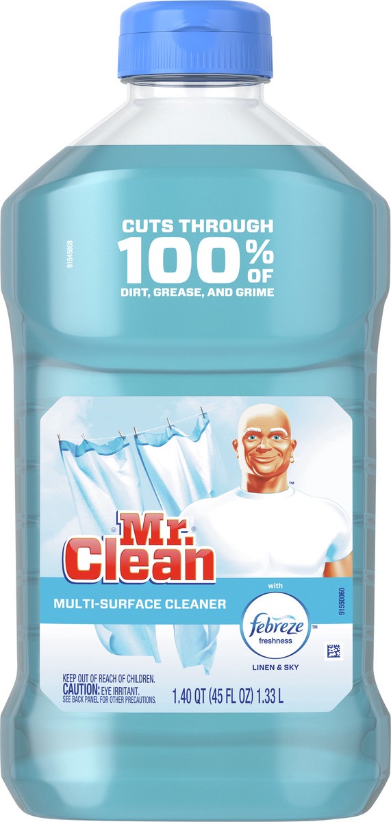 slide 4 of 4, Mr. Clean with Febreze Linen & Sky Multi-Surface Cleaner, 45 fl oz, 45 fl oz