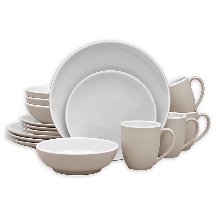 slide 1 of 1, Noritake ColorTrio Coupe Dinnerware Set - Sand, 16 ct