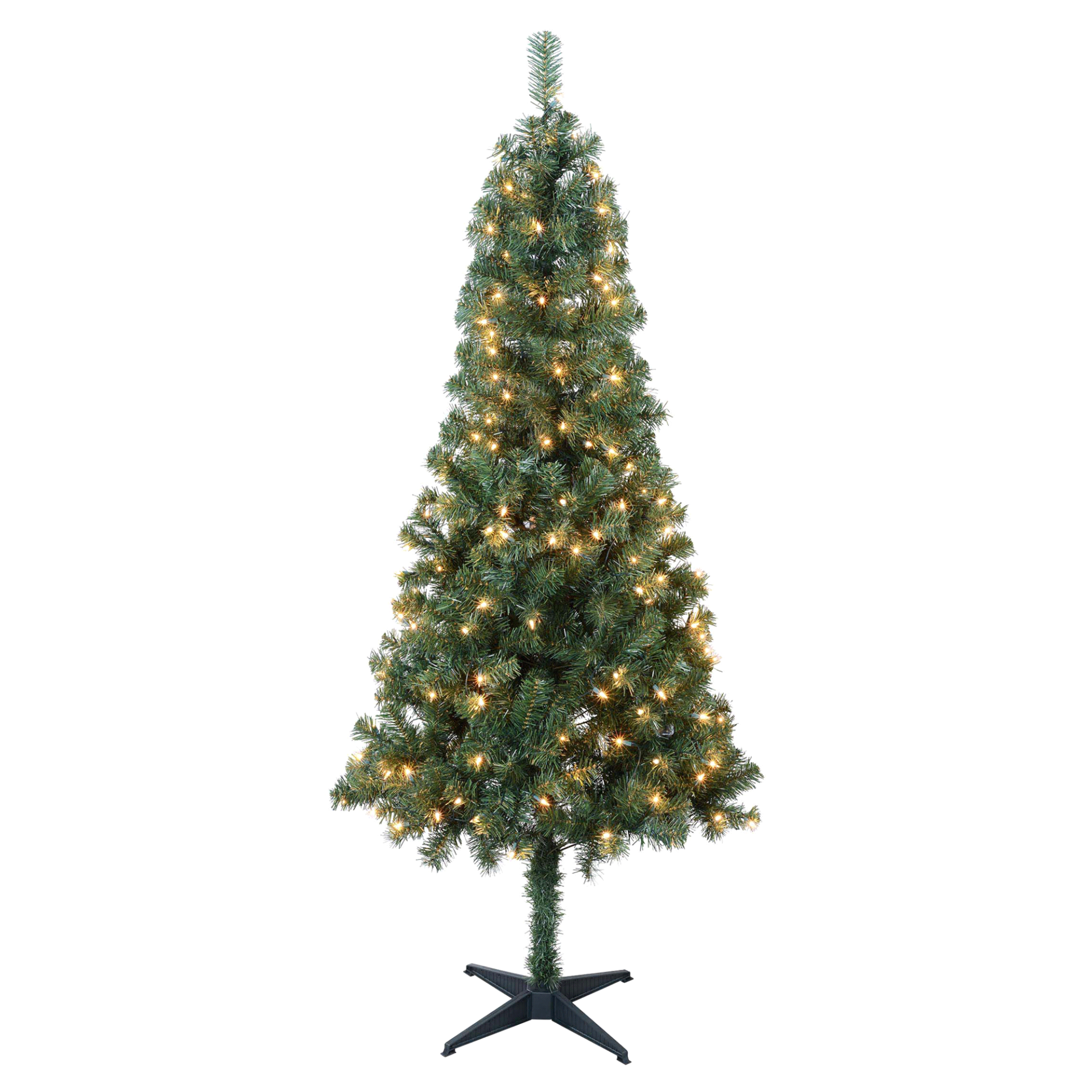 slide 1 of 1, 6 Foot Pre Lit Tacoma PVC Tree with Plastic Stand, 6 ft