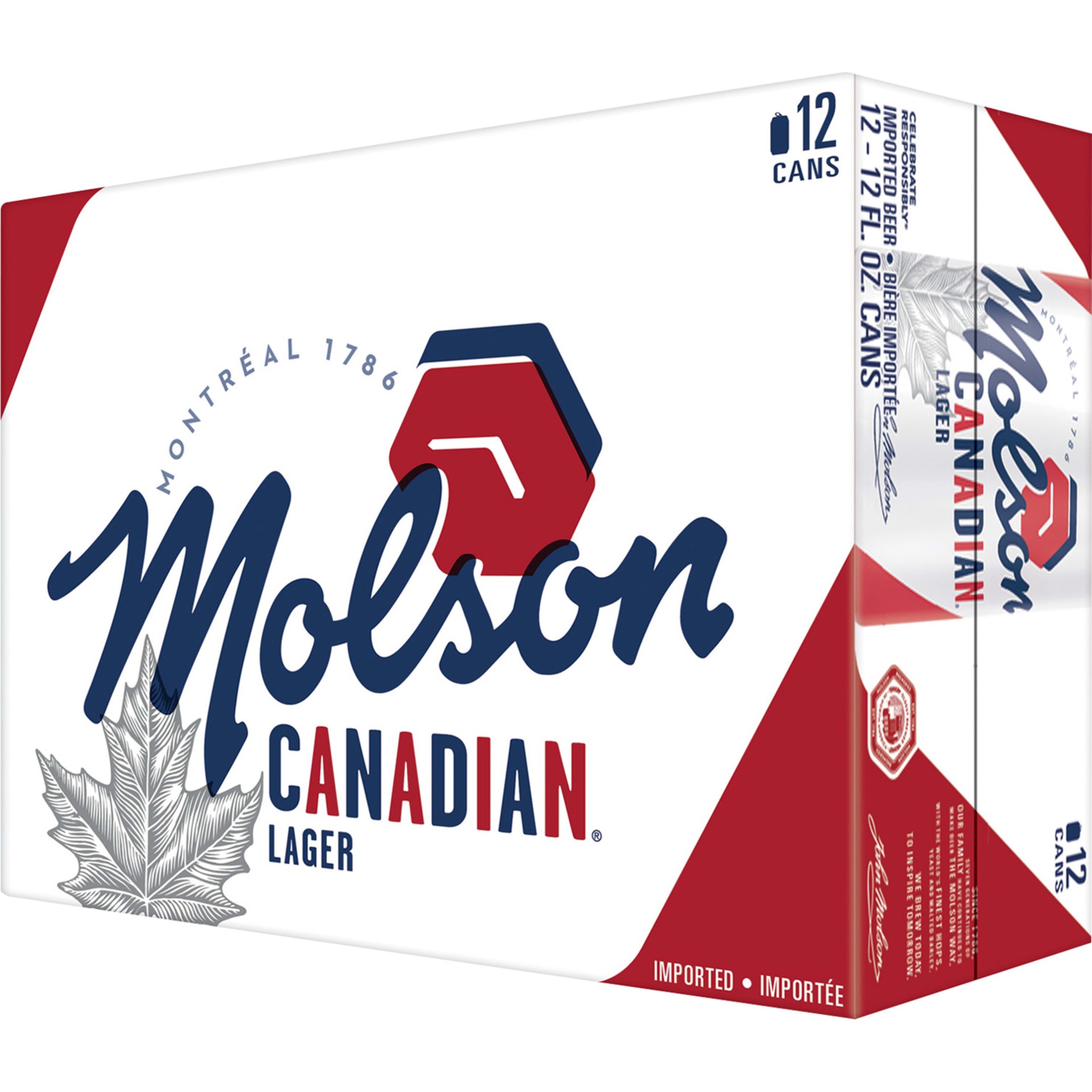 slide 3 of 3, Molson Lager Beer, 12 Pack, 12 fl. oz. Cans, 5% ABV, 288 oz