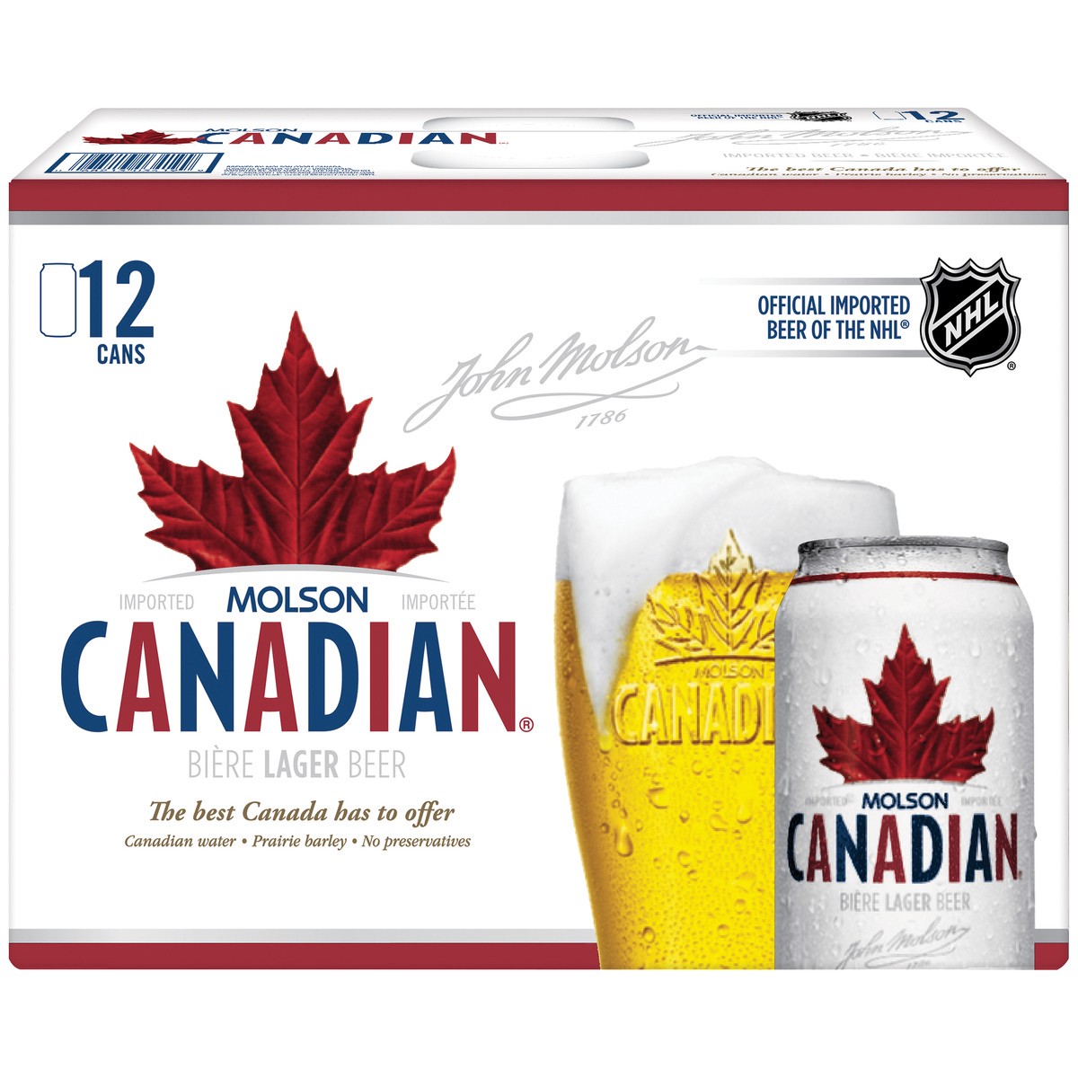 slide 1 of 3, Molson Lager Beer, 12 Pack, 12 fl. oz. Cans, 5% ABV, 288 oz