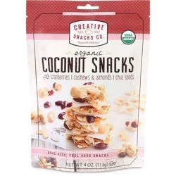 Creative Snacks Co.® organic coconut snacks cranberries and nuts