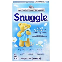 Snuggle Blue Sparkle Dryer Sheets 40 Each