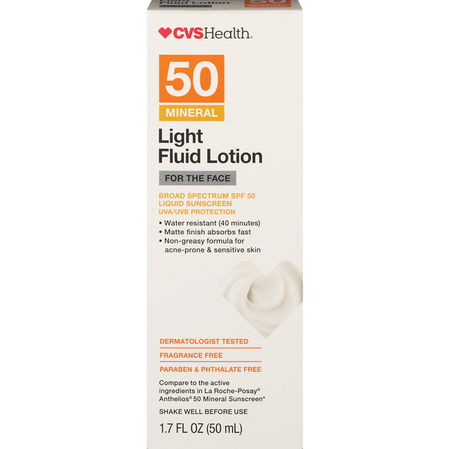 slide 1 of 1, Cvs Health Mineral Sunscreen, Face Spf 50, 1.7 oz