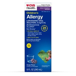 slide 1 of 1, CVS Health Children's Loratadine Oral Solution 5 Mg/5 Ml, Allergy Relief, 8 Oz, 8 oz