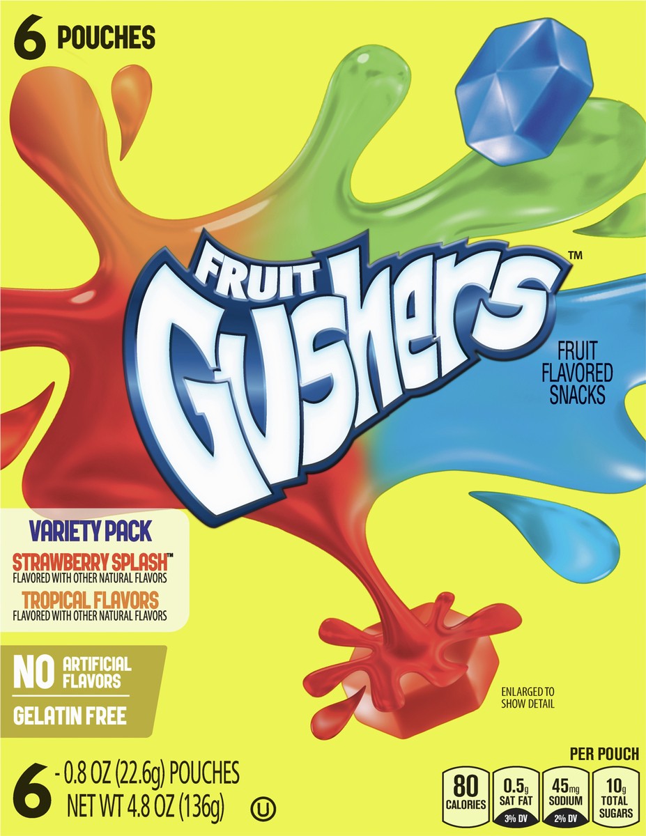 slide 6 of 9, Fruit Gushers Variety Pack Fruit Flavored Snacks - 6ct, 6 ct