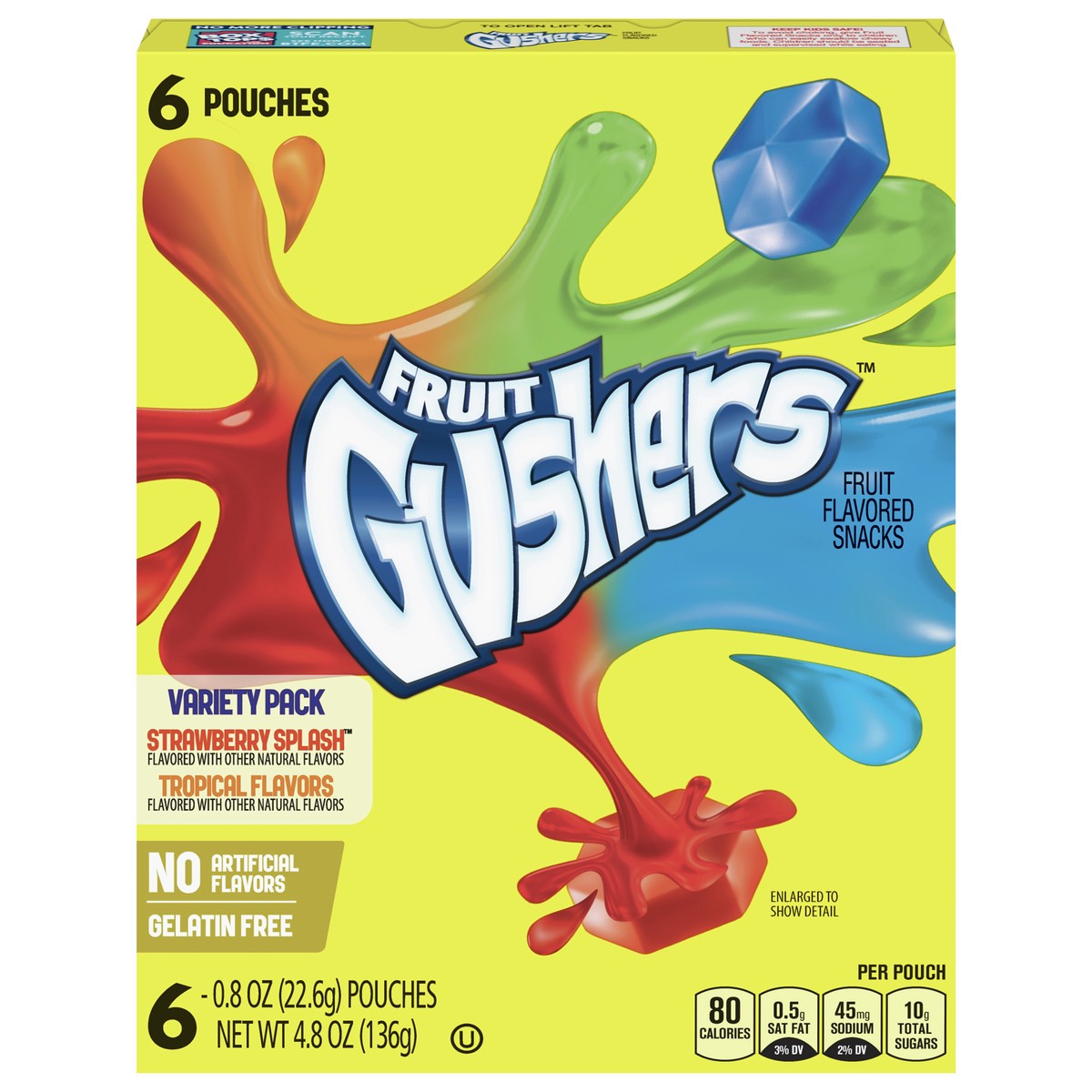 slide 1 of 9, Fruit Gushers Variety Pack Fruit Flavored Snacks - 6ct, 6 ct